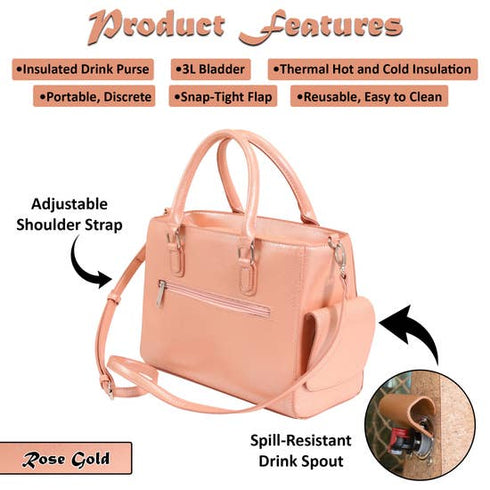 Rose Gold Drink/ Wine Purse Insulated with Bladder Bag